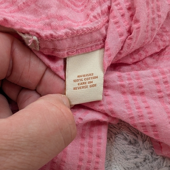 The Territory Ahead Shirt Mens XXL Pink Textured Cotton Short Sleeve Light - Picture 7 of 8